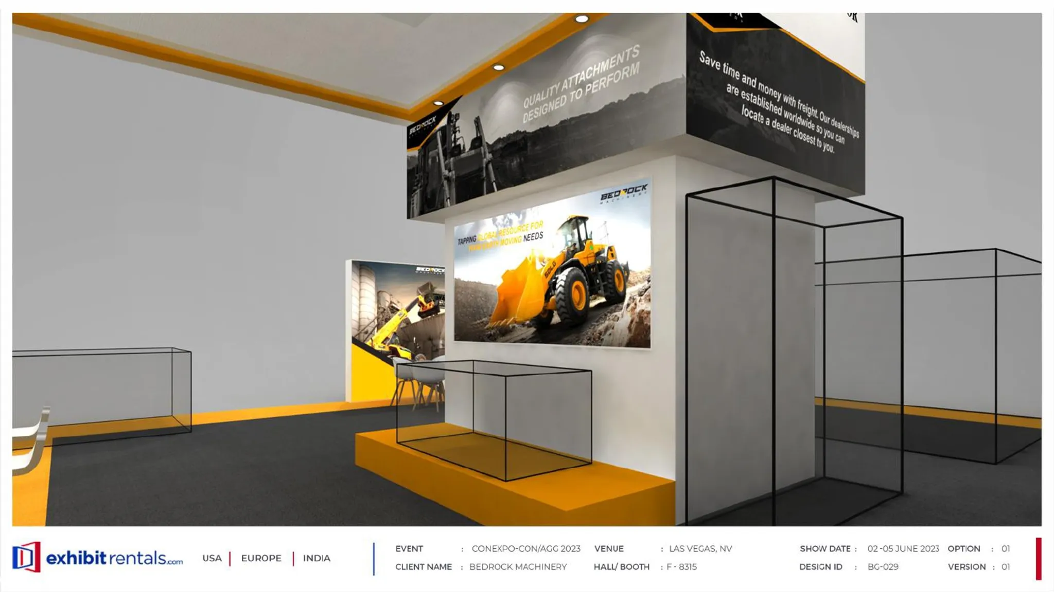 40x40 Island booth design by Exhibit-Rentals